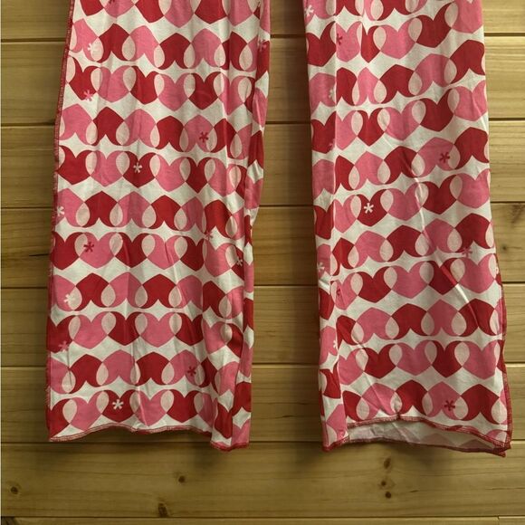 Y2K Old Navy Sz Large Mid Rise Tight Flare Heart Legging Sweatpants Deadstock - Picture 2 of 10